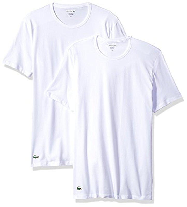 Lacoste 2-pack Colours Cotton Stretch Crew T-shirt in White for Men | Lyst