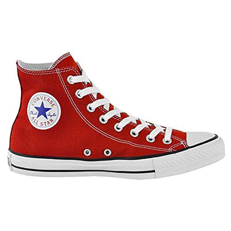 Converse Canvas Chuck Taylor All Star High Top Sneaker in Red - Lyst