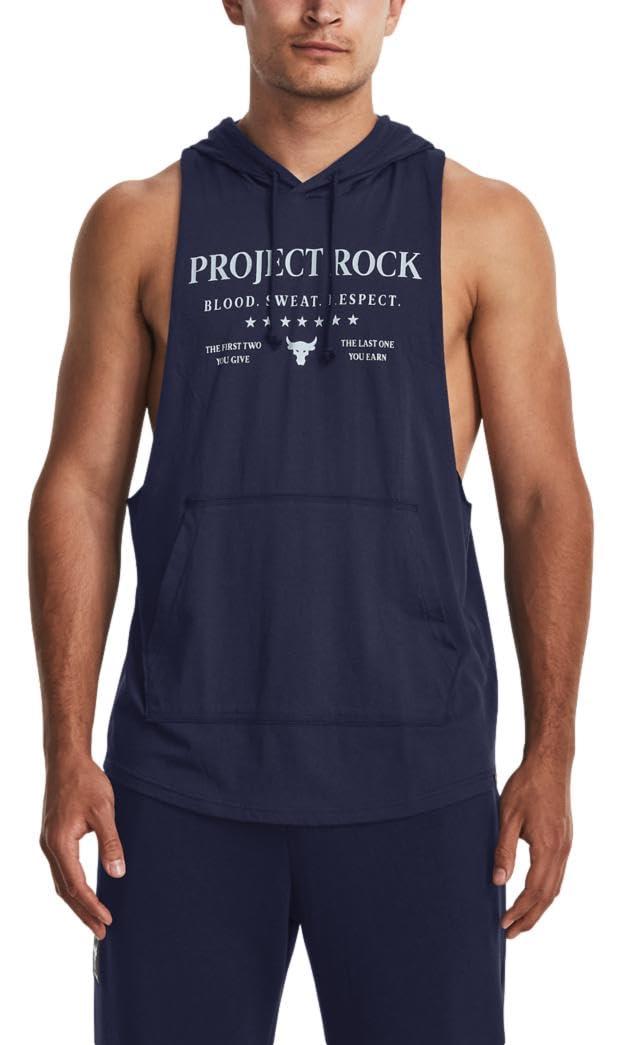 Under Armour S Project Rock Sleeveless Hoodie Blue M for Men Lyst UK
