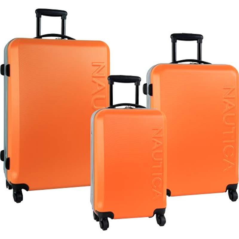 Nautica 3 Piece Hardside 4 wheeled Luggage Set in Orange Lyst