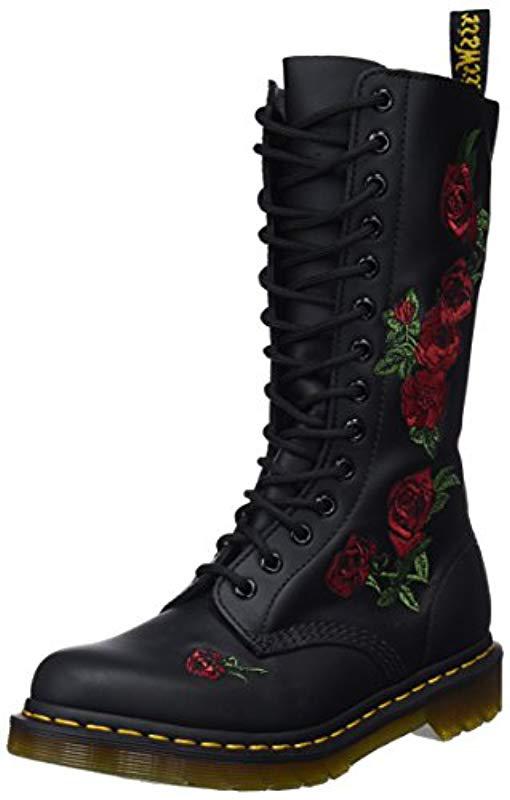 dr martens black & red 1460 vonda boots