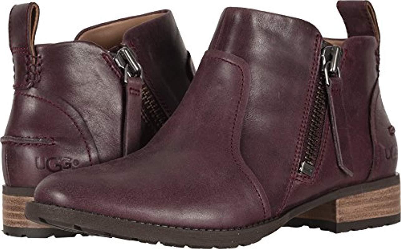 UGG Suede Aureo Ankle Bootie in Oxblood 
