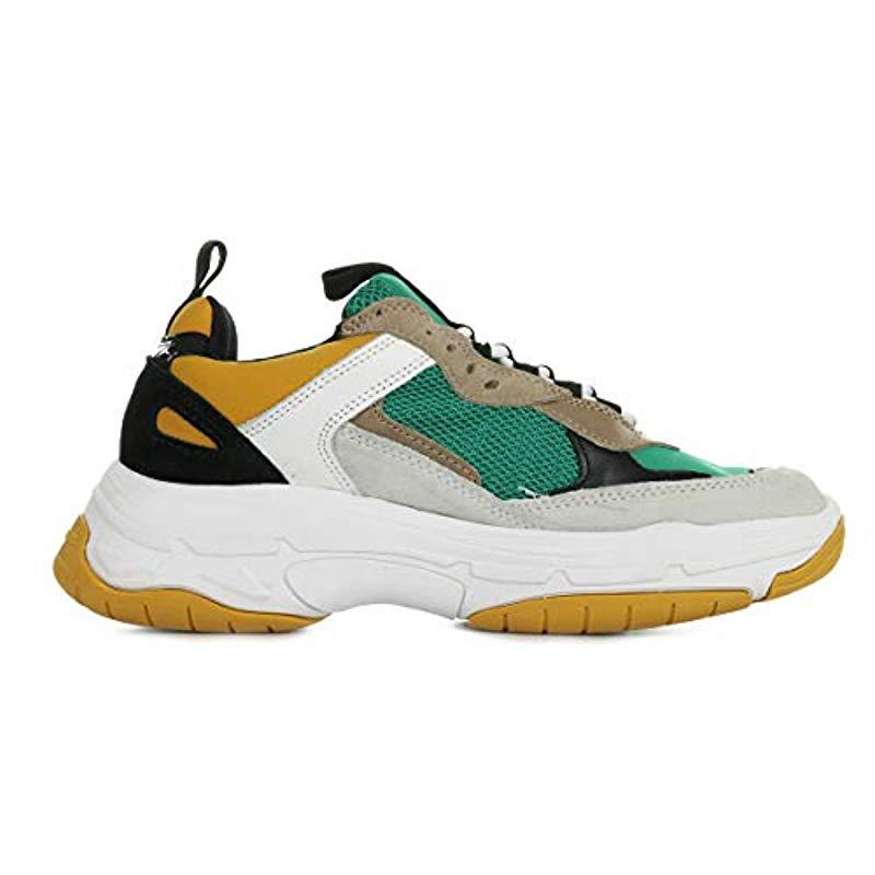 Calvin Klein Suede Marvin Chunky Sole Trainers In Green for Men - Lyst