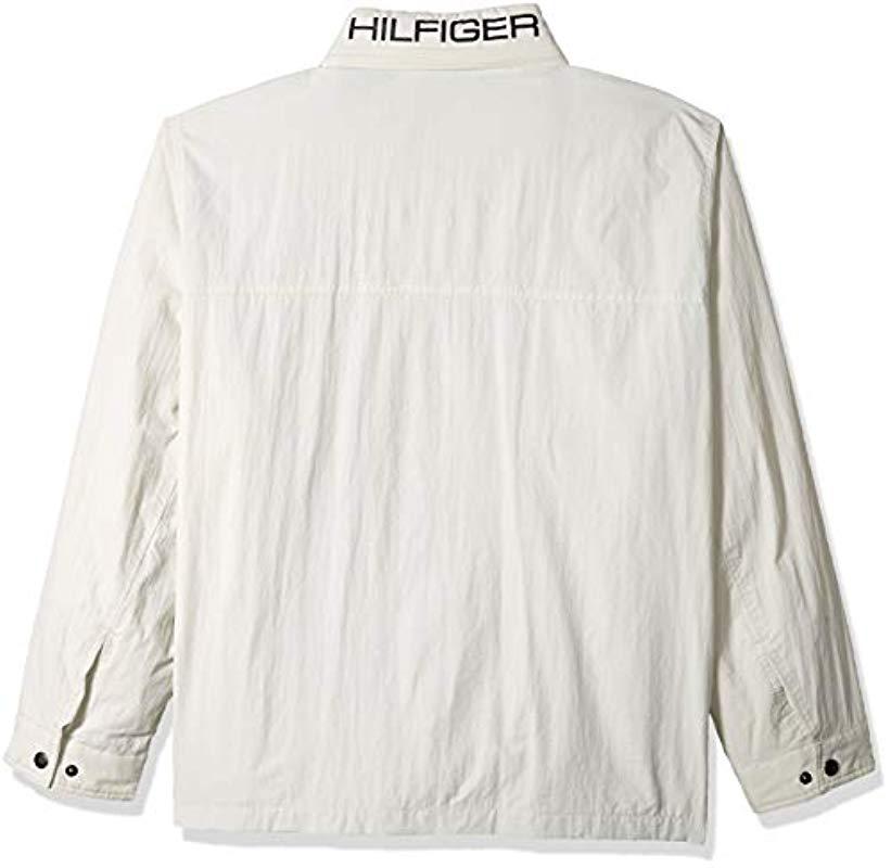 tommy hilfiger men's stand collar lightweight yachting jacket
