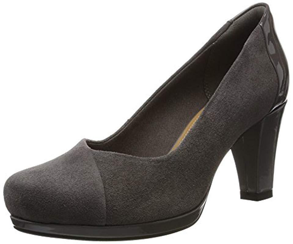 clarks grey court shoes
