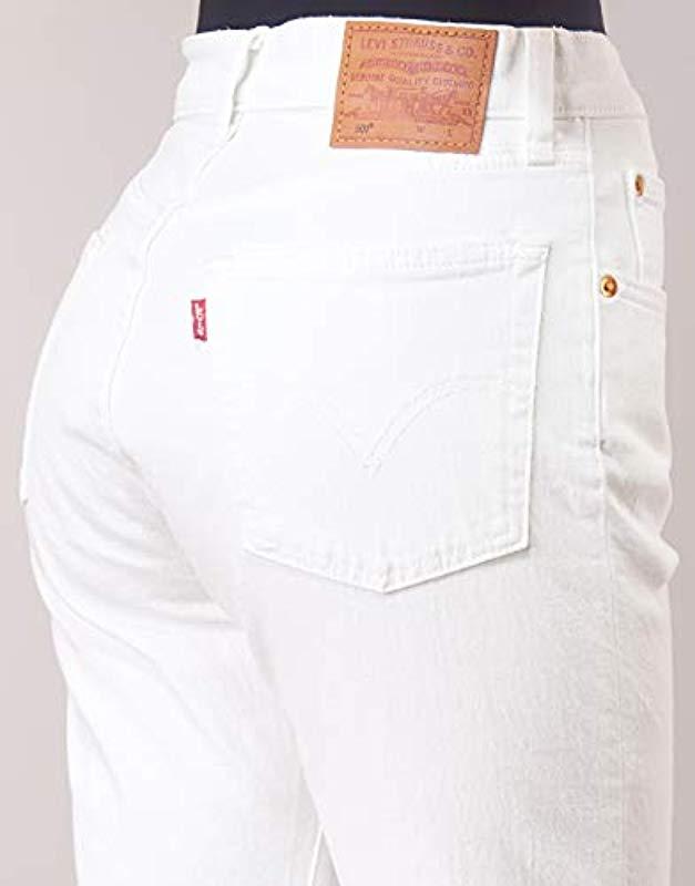 Levi's Damen 501 Crop Boyfriend Jeans in Weiß | Lyst DE