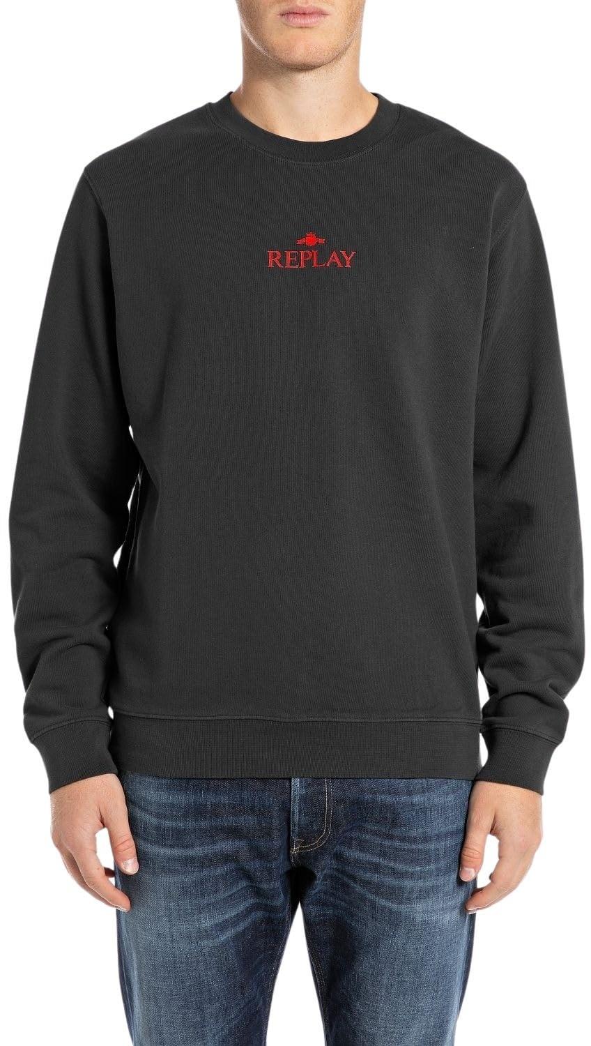 Replay Herren Strickpullover Rundhals – Basic Aus Baumwolle, Bequemer Allrounder Für Jeden Tag