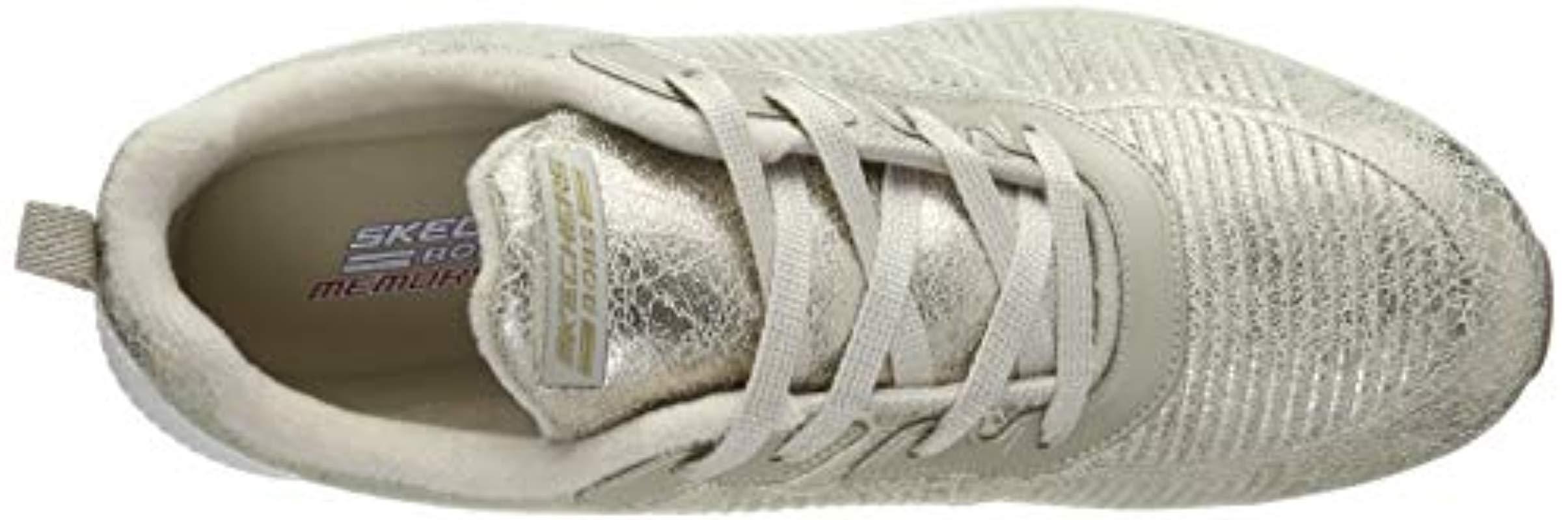Skechers bobs squad metallic embossed hotsell lace trainers