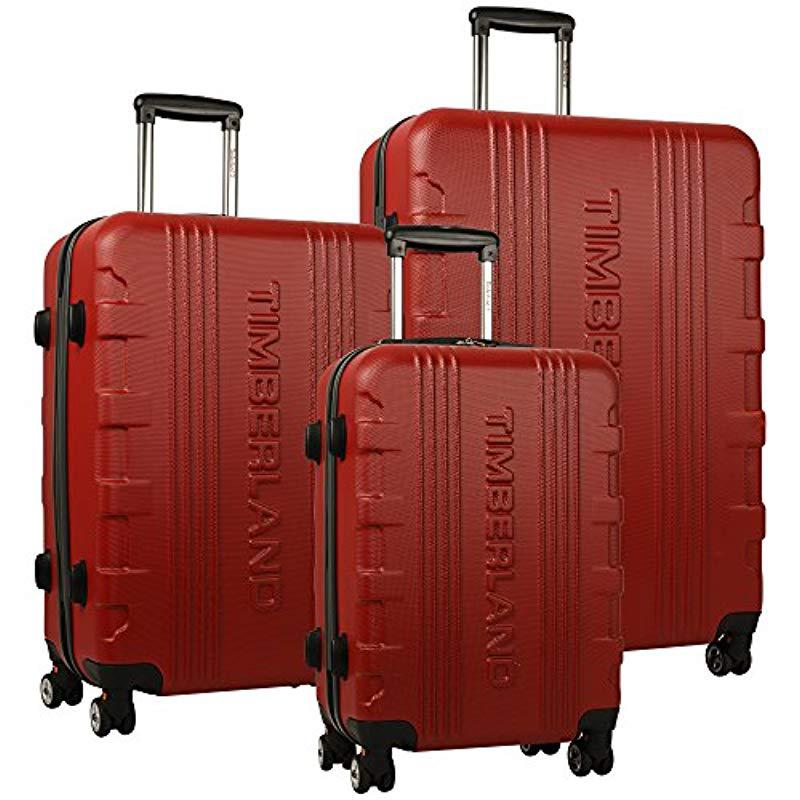 Timberland 3 Piece Hardside Spinner Luggage Set in Red/Black (Red) - Lyst