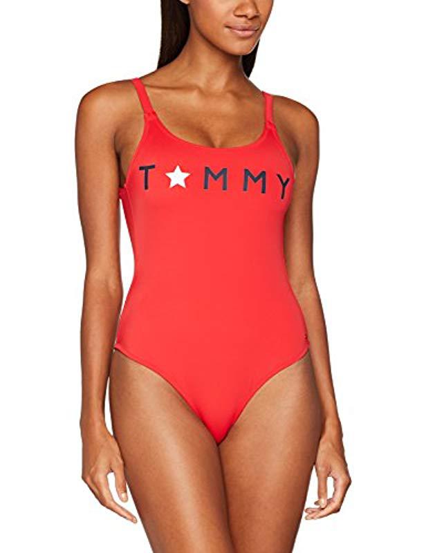 tommy hilfiger red bathing suit