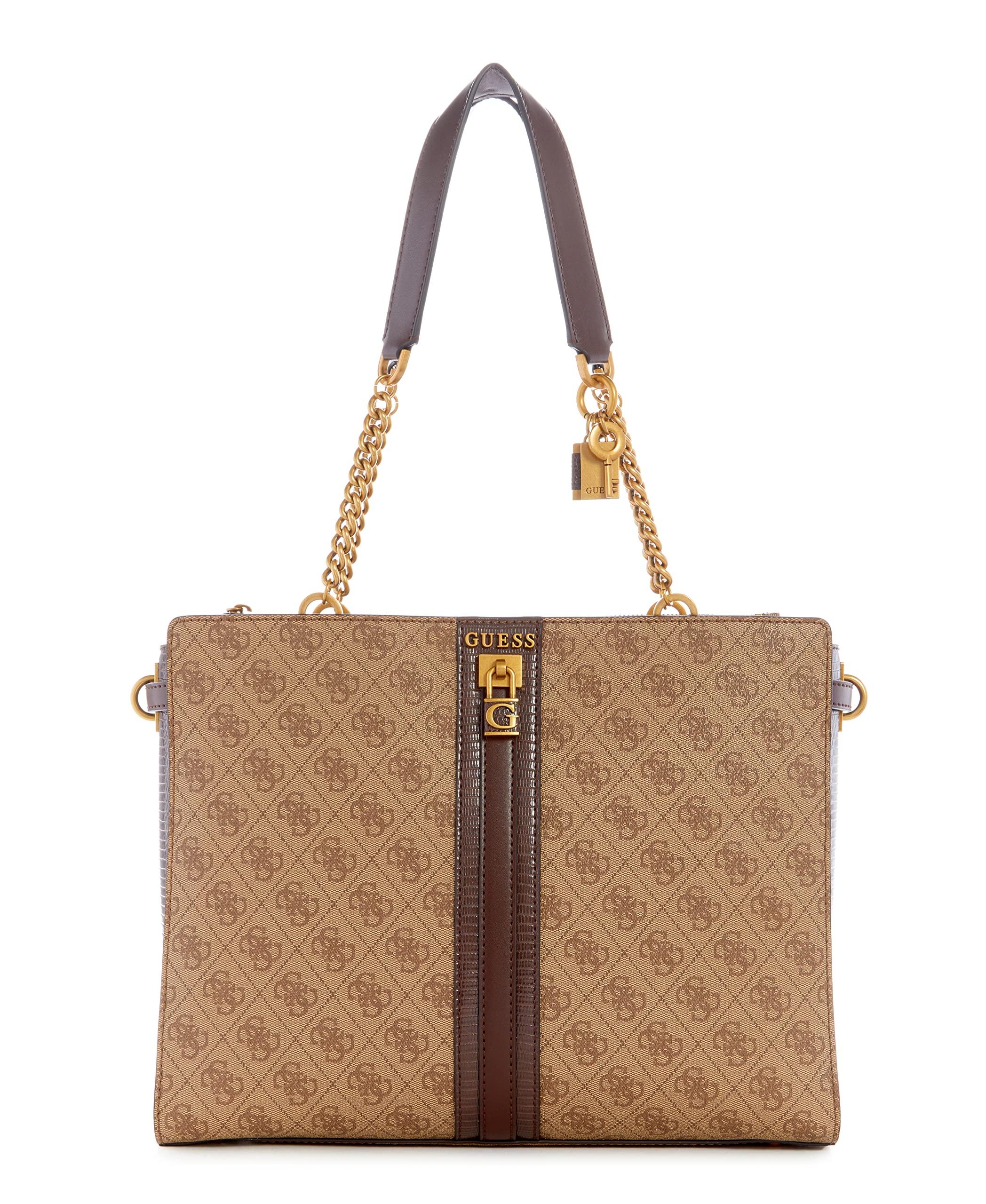 Guess Ginevra Society Tote in Brown | Lyst