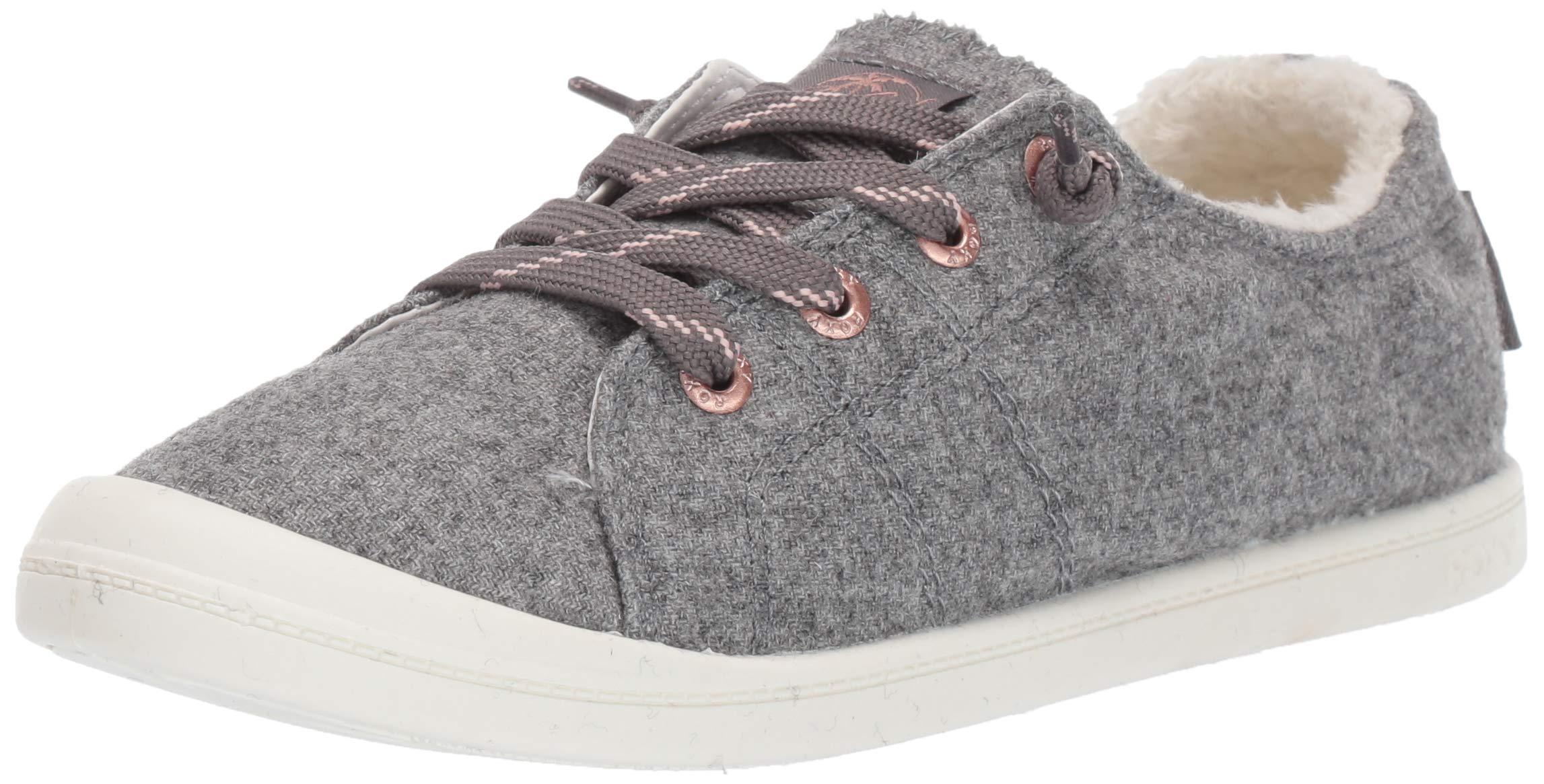Roxy Bayshore Faux Fur Slip On Sneaker Shoe in Gray | Lyst