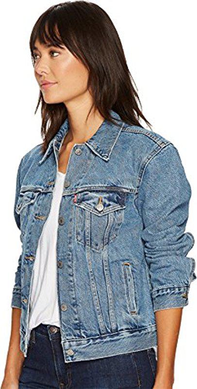 levi's ex boyfriend trucker jacket concrete indigo