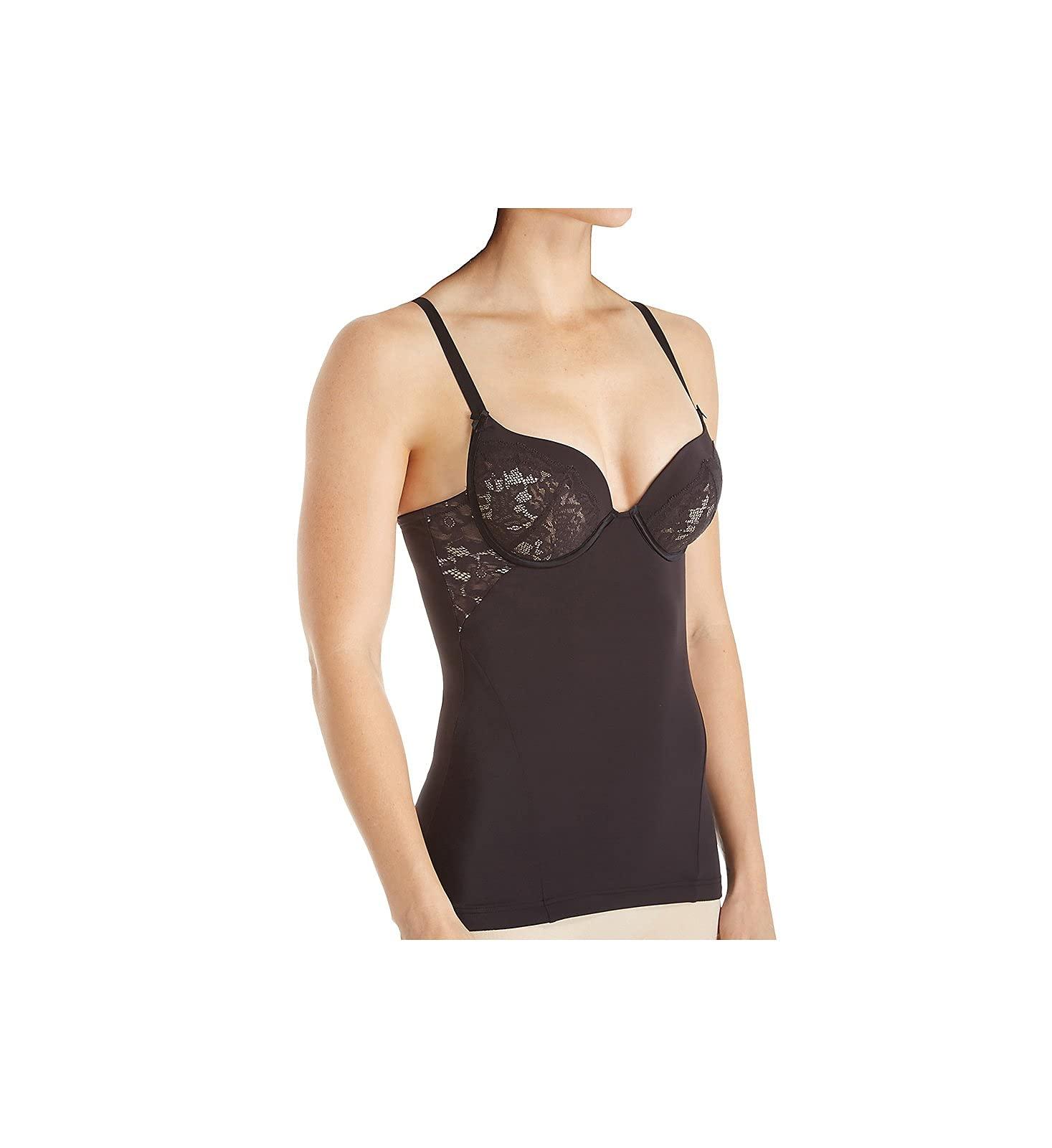 Maidenform Flexees Womens Firm Foundations Love The Lift Camisole Shapewear  Tops in Black