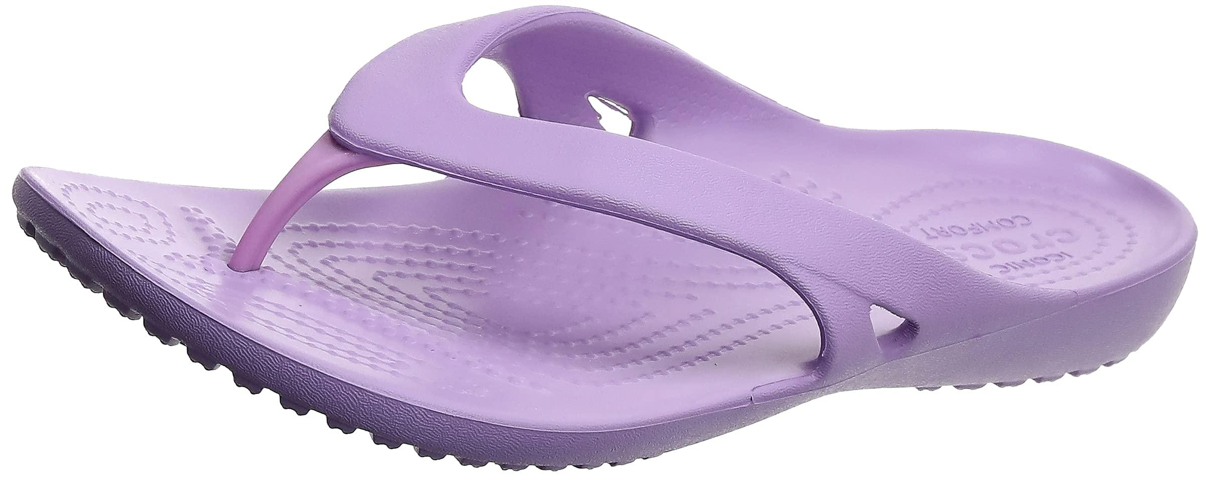 purple croc flip flops