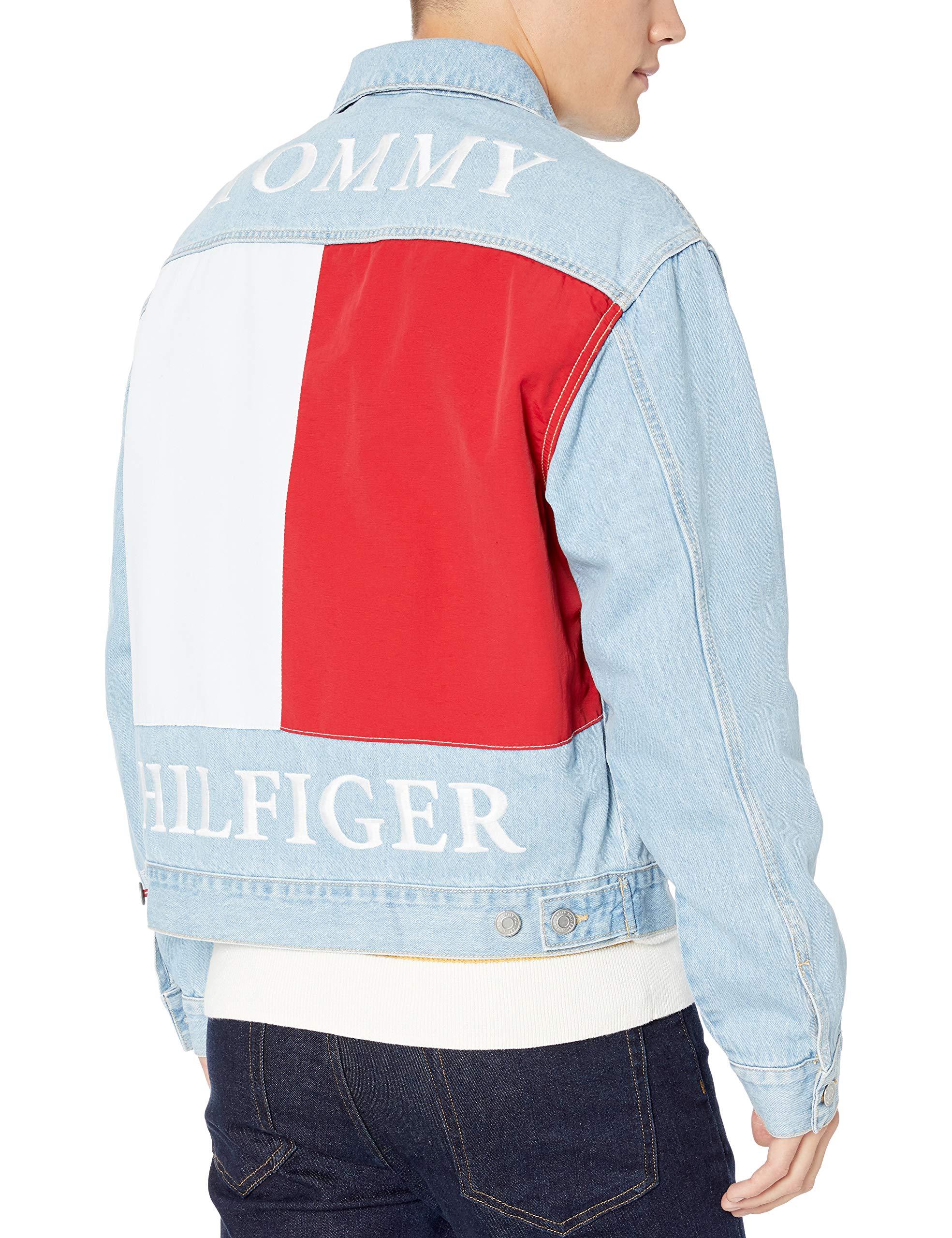 Tommy Hilfiger Thd Denim Jacket With Archive Flag At Back for Men - Lyst