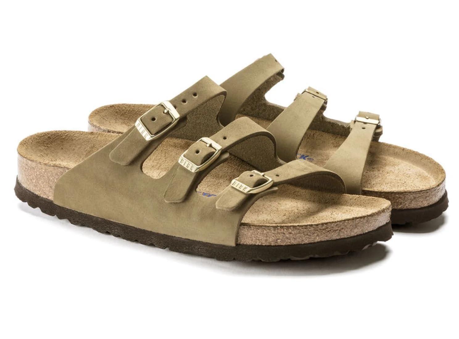 Birkenstock FLORIDA FRESH Sandalen aus Nubukleder Faded Khaki 38 EU Stretta in Mettallic Lyst DE