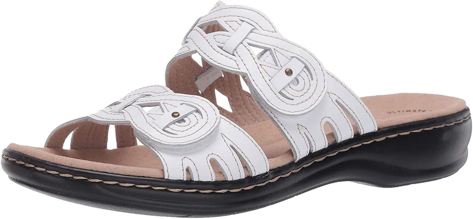 clarks leisa white sandals