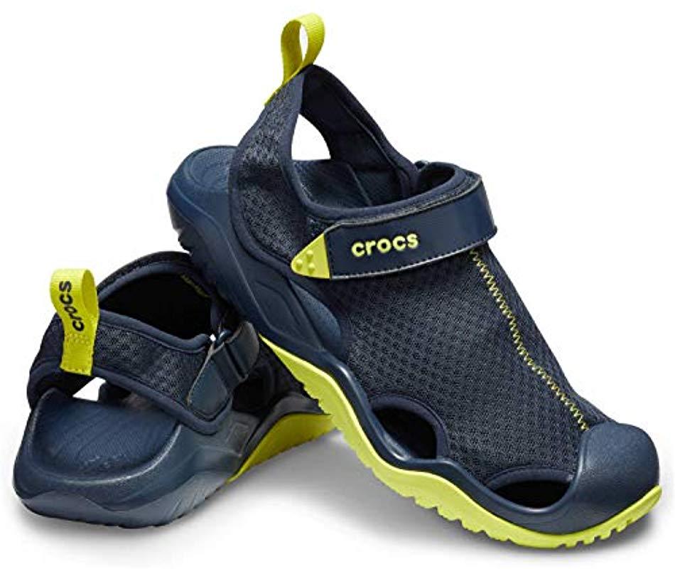 Crocs™ Swiftwater Mesh Deck Sandal Sport in Blue for Men | Lyst