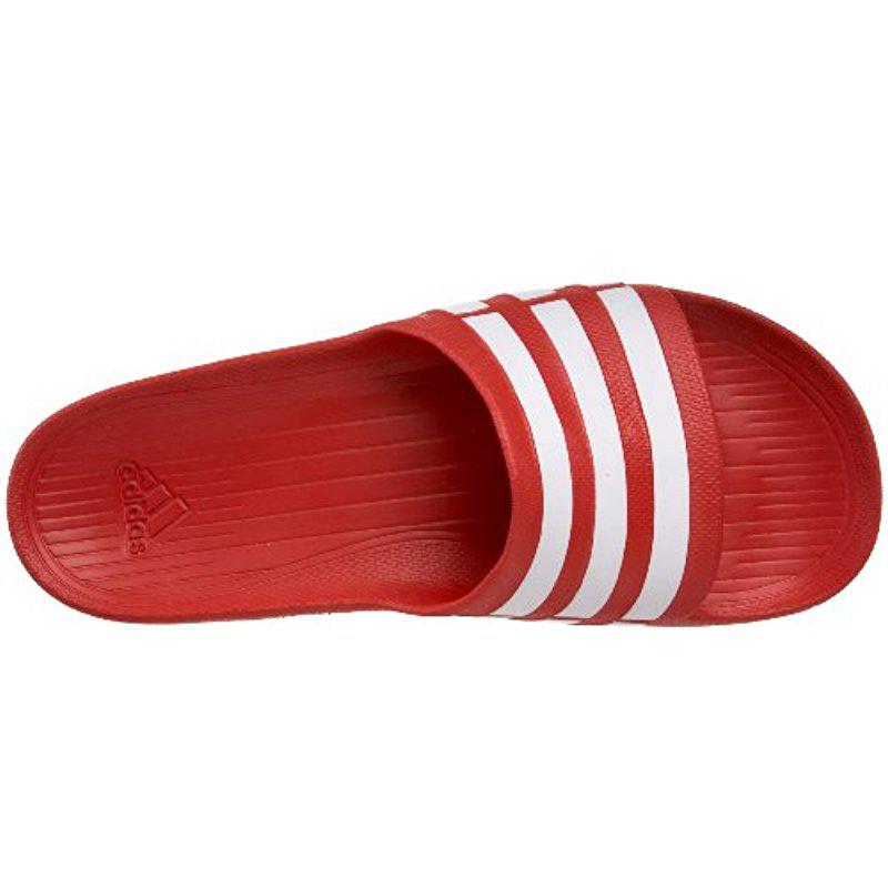  adidas  Duramo  Slide Sandal  in Red Lyst