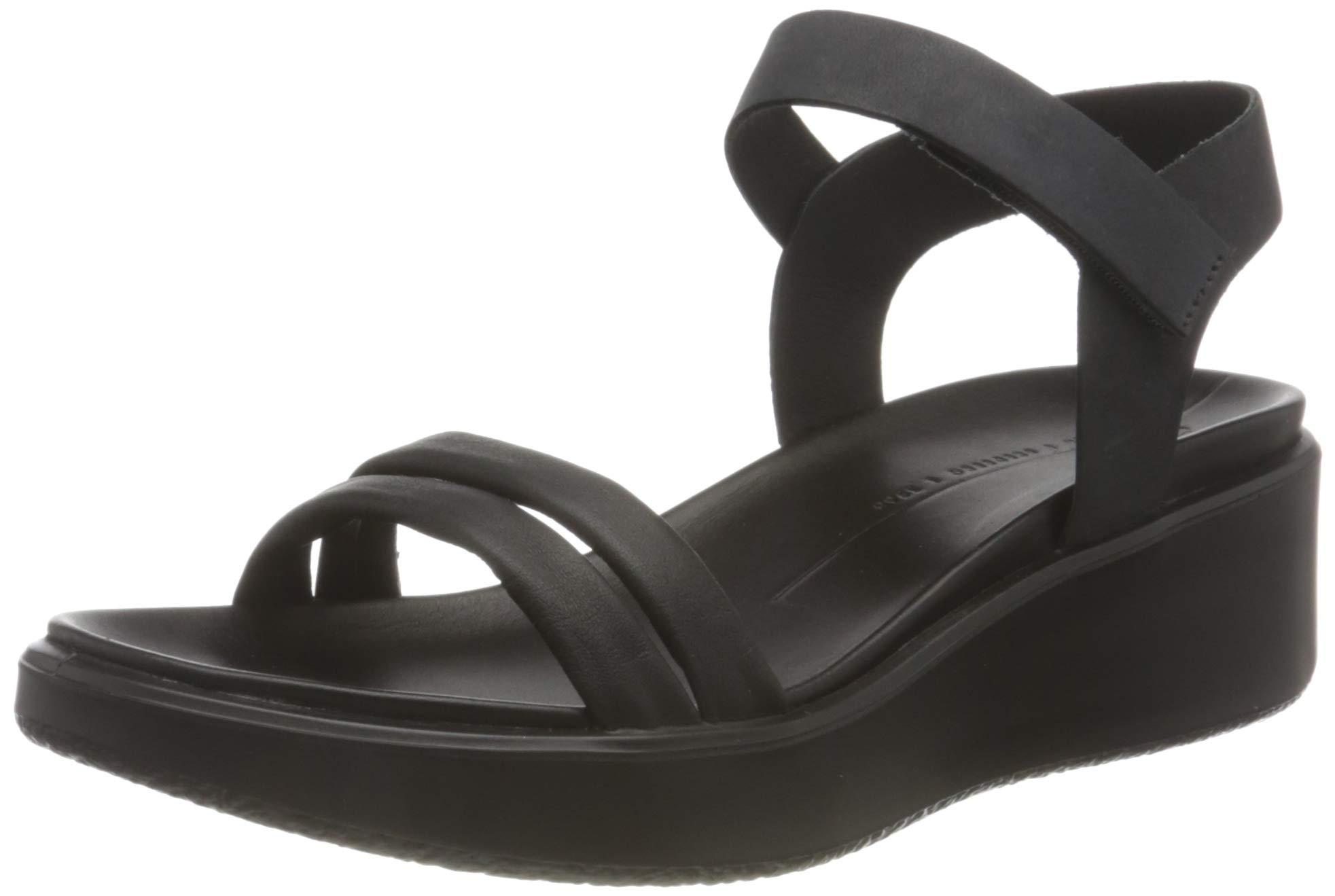 Ecco Leather Flowt Wedge Lx W Heeled Sandal in Black Nubuck (Black) - Save  43% - Lyst