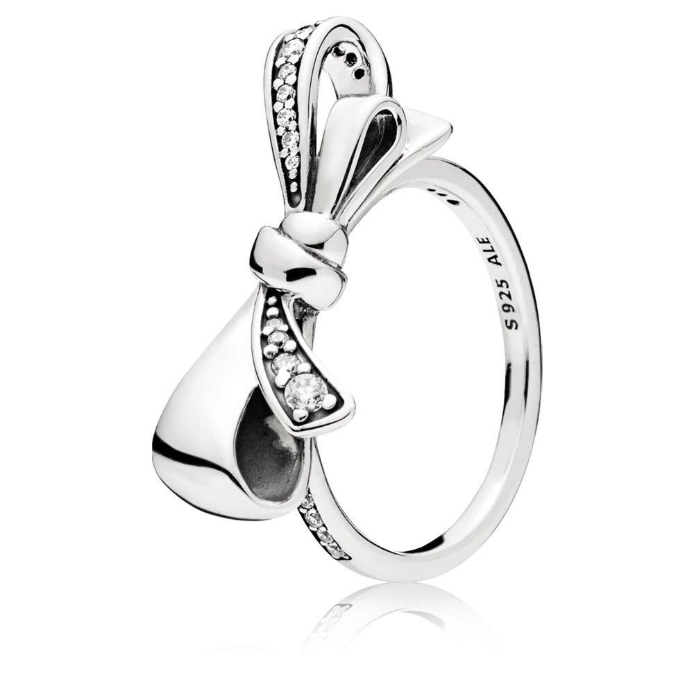 Pandora Brilliant Bow Ring Size 9 197232cz60 In Silver Metallic Save 60 Lyst