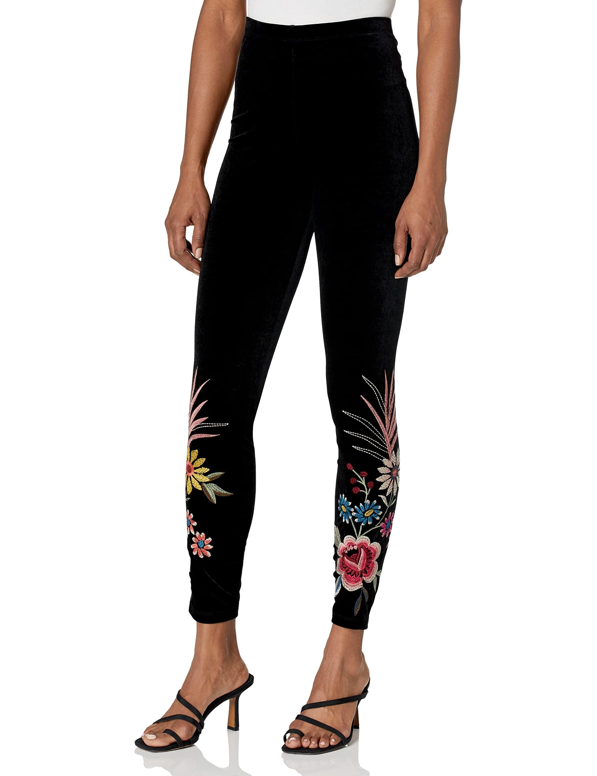 Johnny Was Tiarei Stretch Velvet Legging in Black Lyst