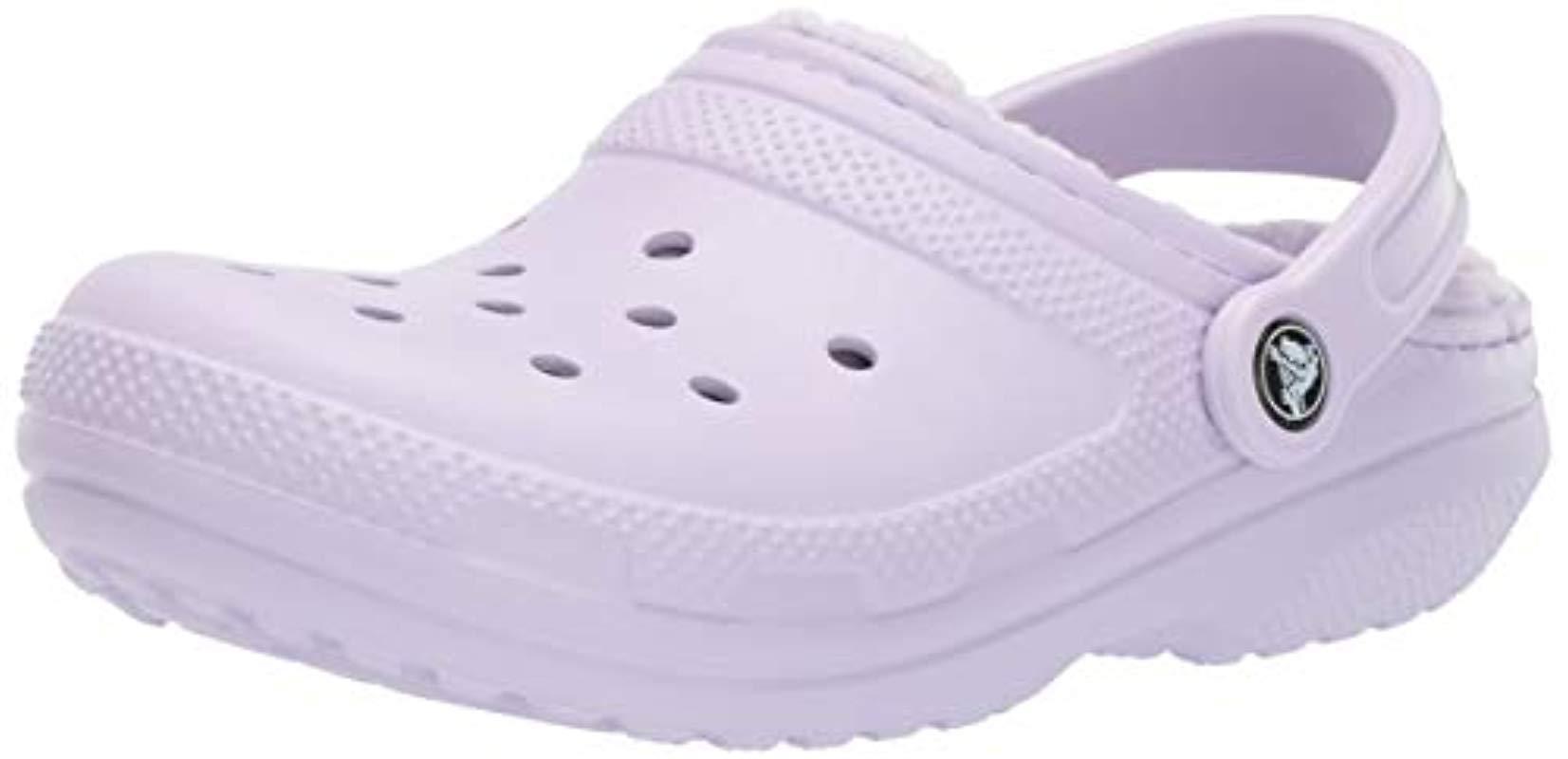 lavender fuzz lined crocs