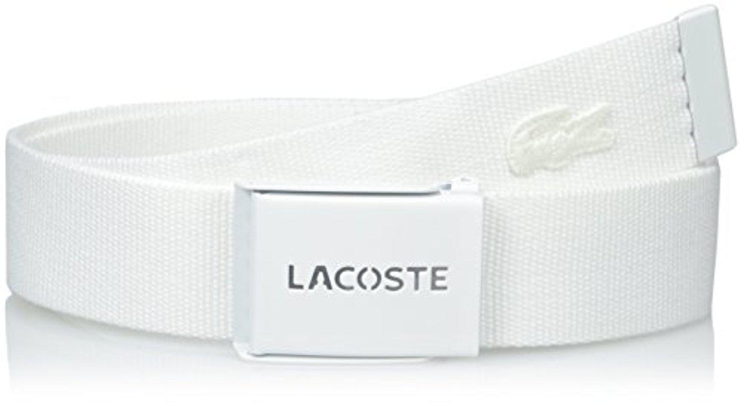 Lacoste Sportswear Textile Belt in Bright White (White) for Men | Lyst