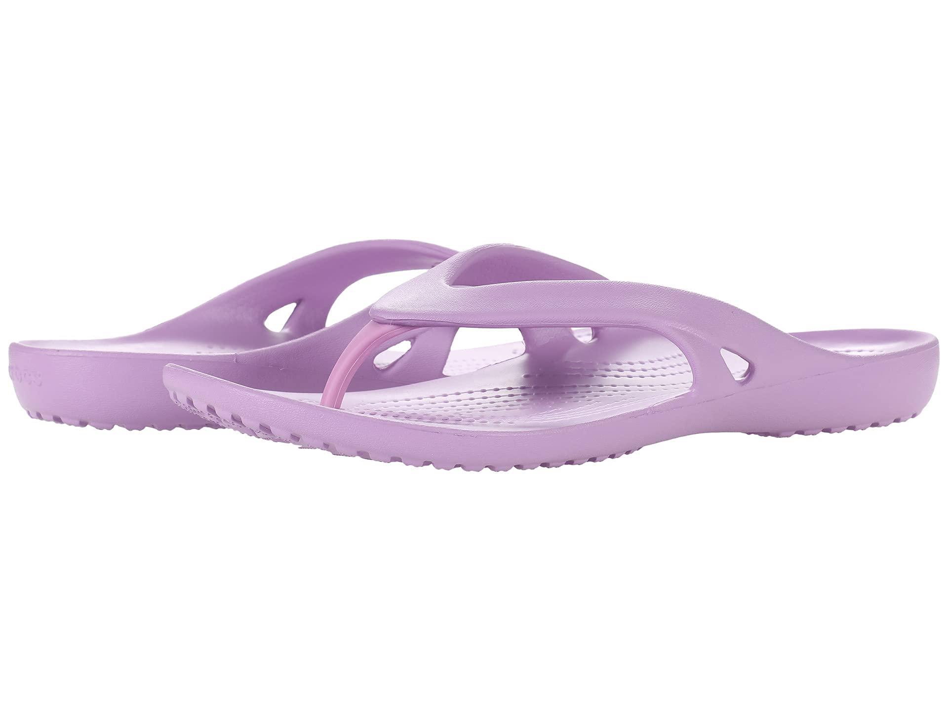 purple croc flip flops