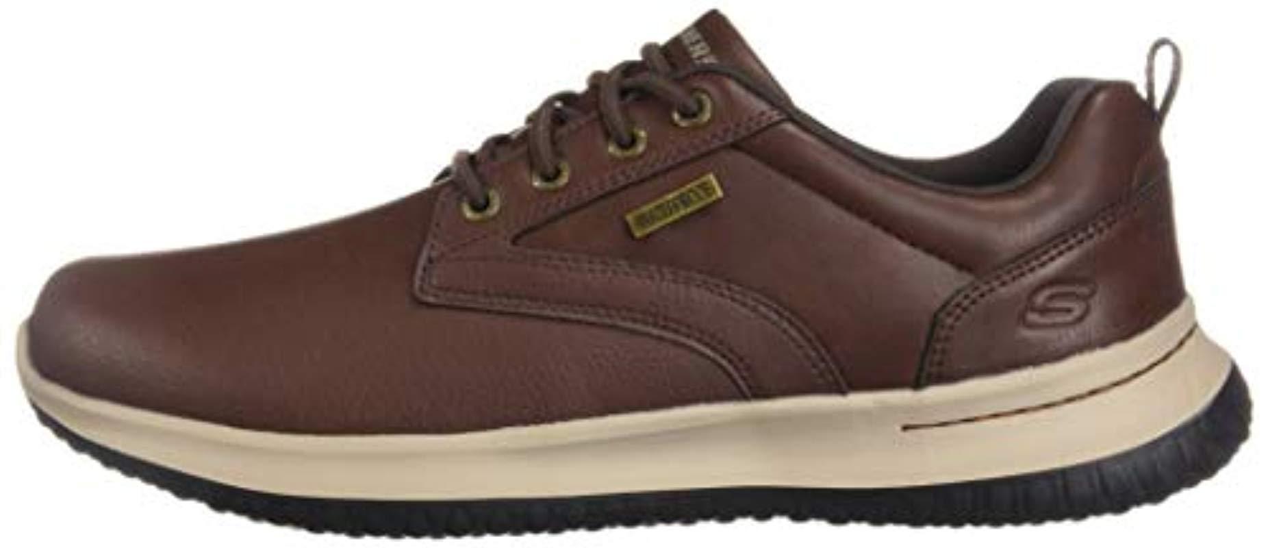 Skechers Leather Delson-antigo Trainers in Brown for Men - Lyst