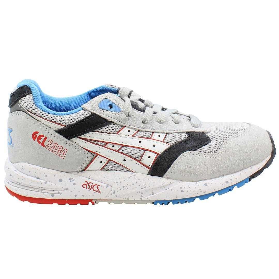 Asics Gel Saga Grey Leather Low Lace Up S Running Trainers H434n 1001 in Grey for Men Lyst UK
