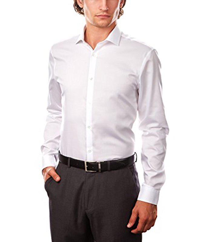 calvin klein slim fit white dress shirt