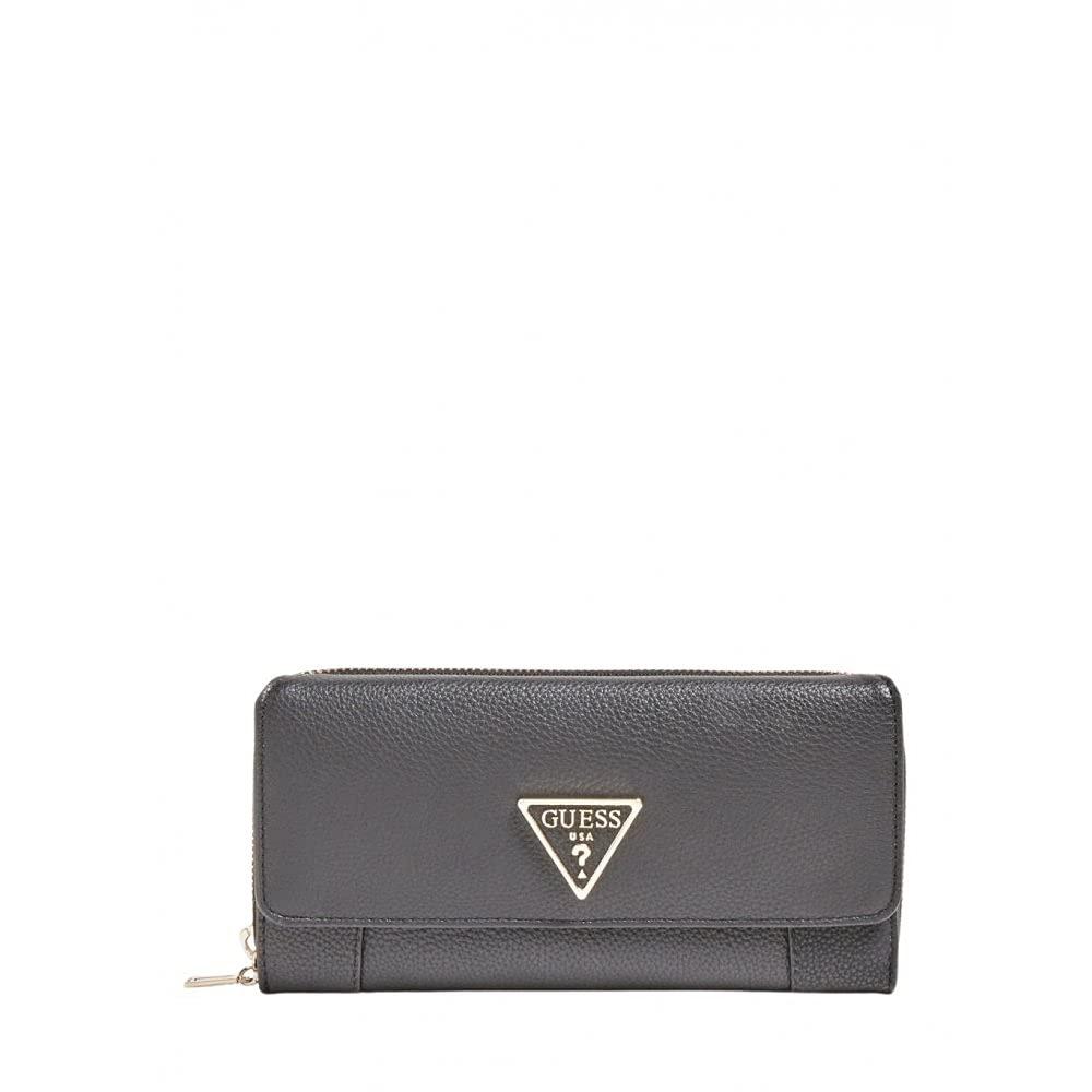 Femme Taille Unique Guess Wallet Destiny SLG Large Zip Around Noir Portefeuille