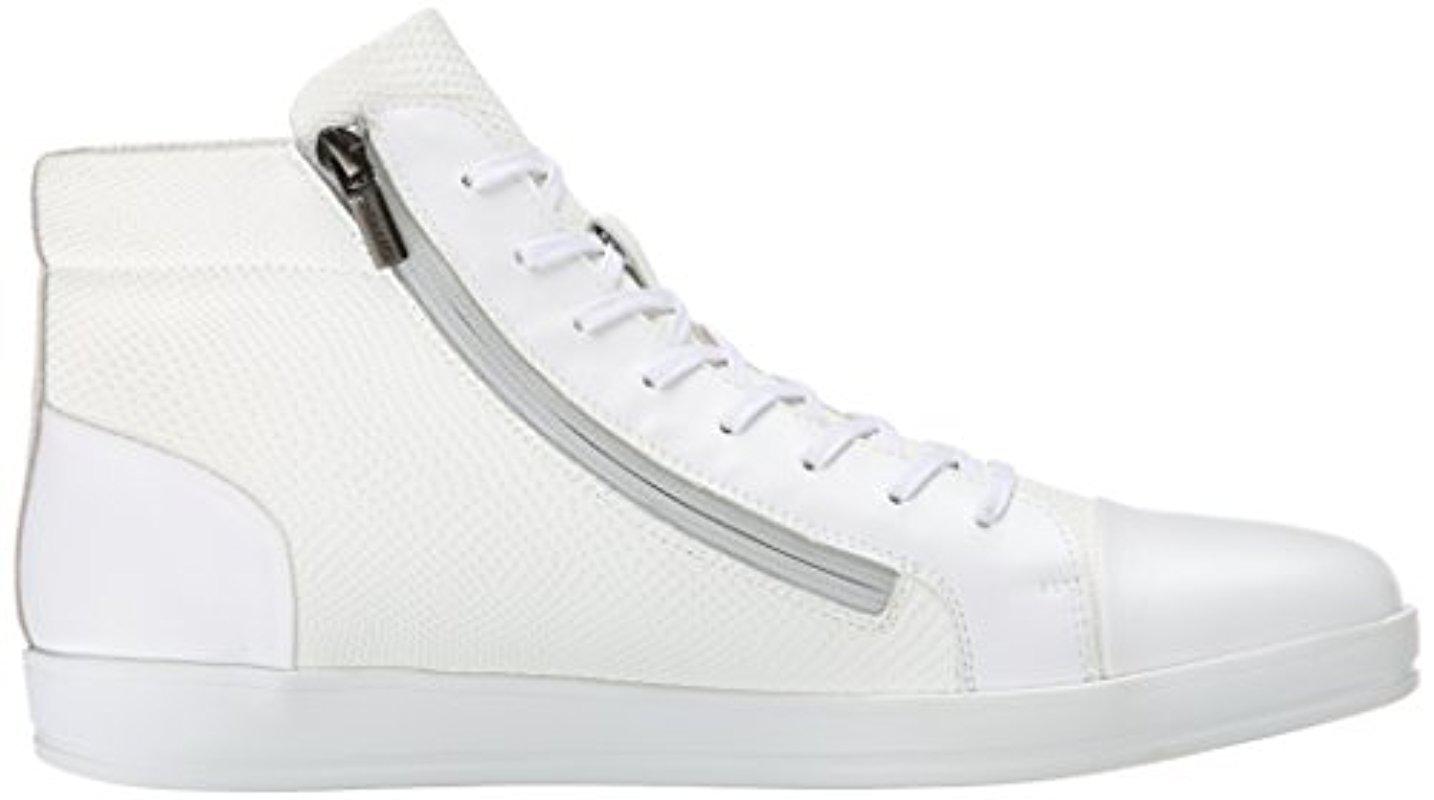 Calvin Klein Berke Embossed Leather Fashion Sneaker in White for Men - Lyst