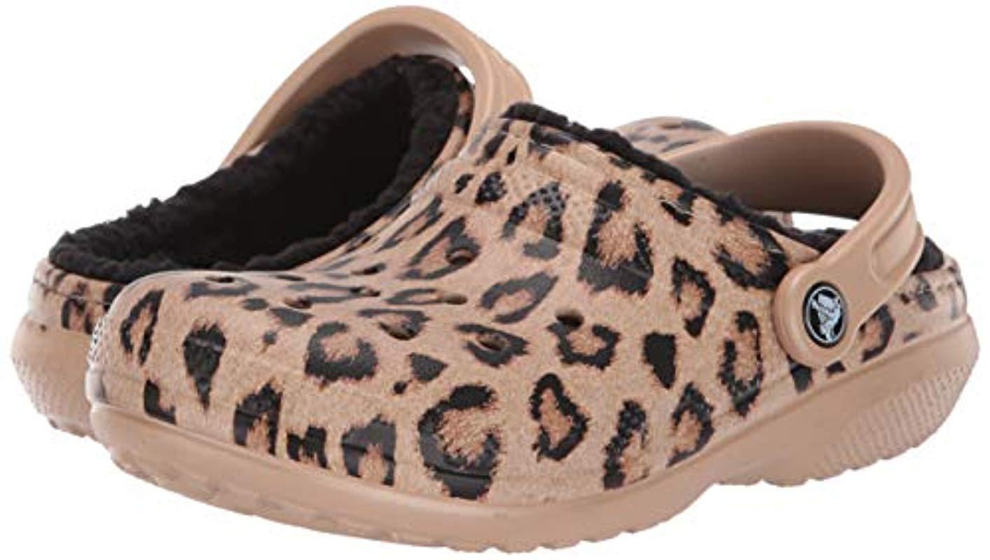 Crocs™ Classic Printed Leopard Lined Clog Shoe | Lyst UK