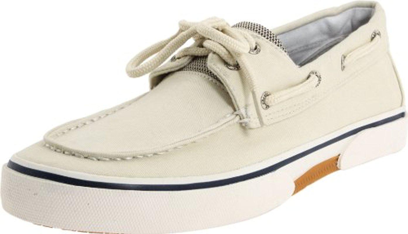 NIB Sperry Top Sider Halyard LL SW Mens Canvas Boat Shoes Off White Sizes! 
