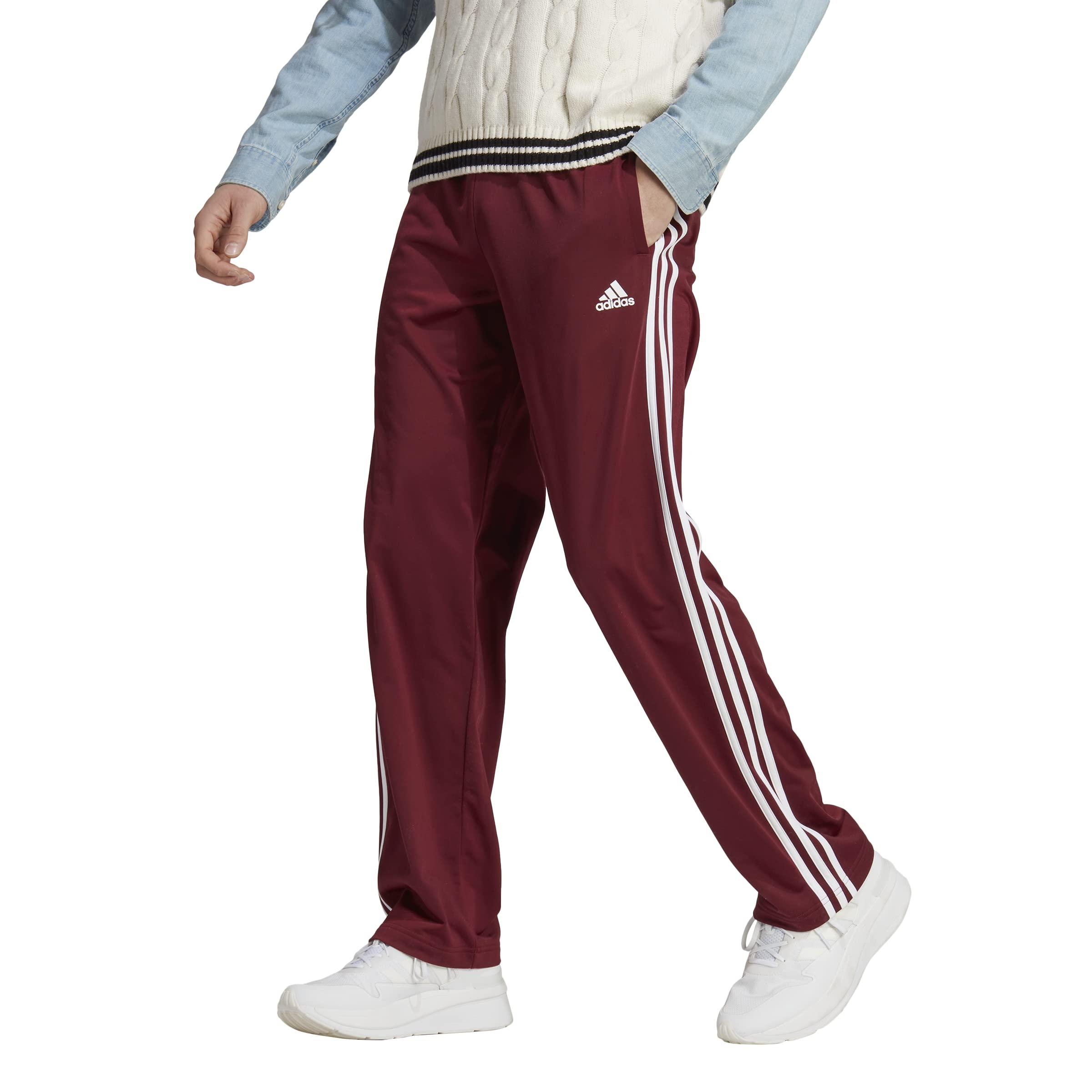adidas Essentials Warm-up Open Hem Tracksuit Bottoms in Red for Men | Lyst