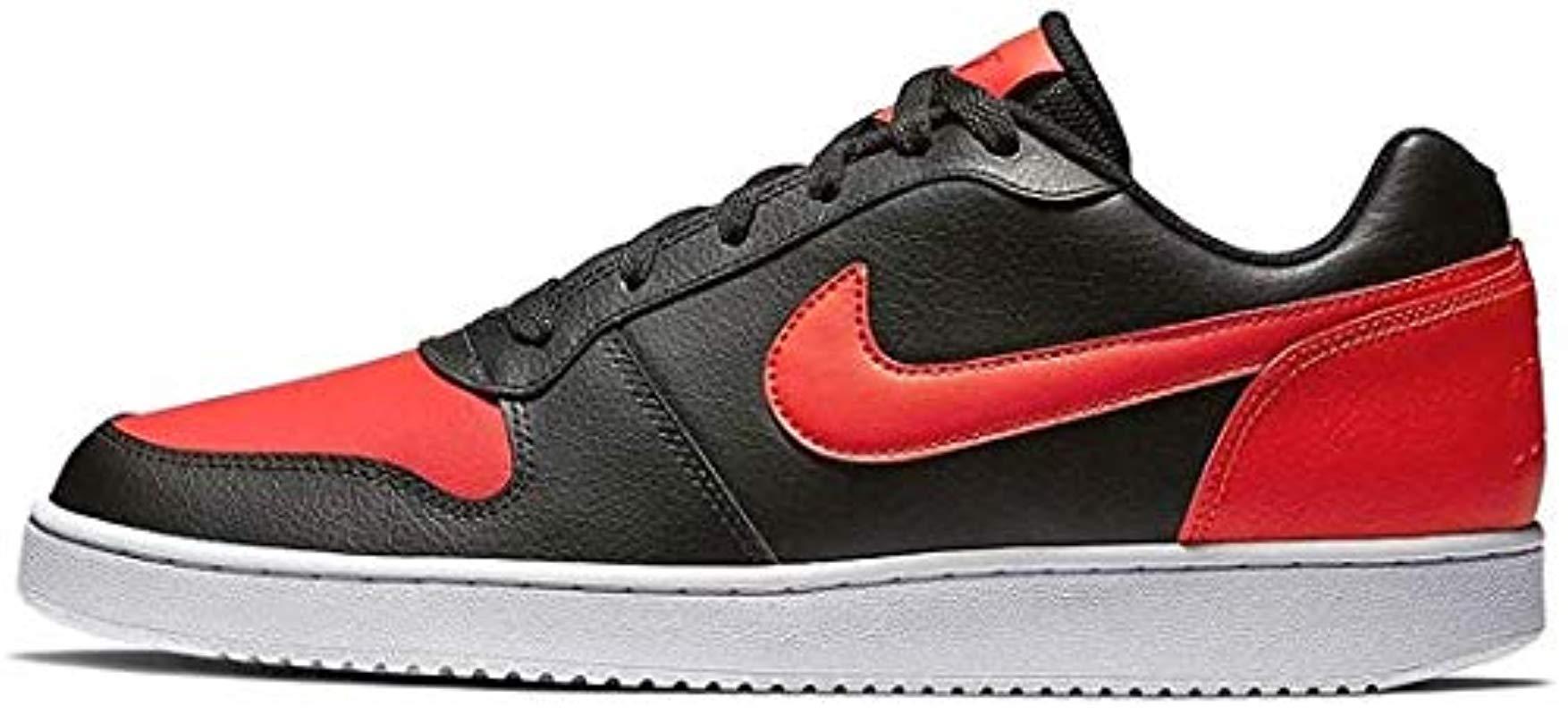 nike ebernon low black and red