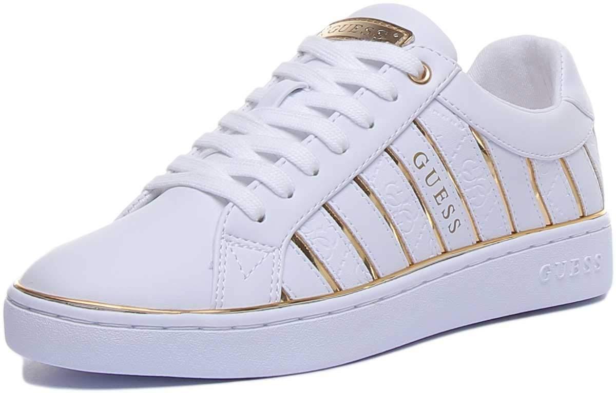 guess gold tennis shoes