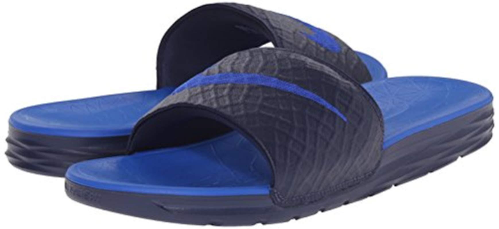 Nike Benassi Solarsoft Slide Athletic Sandal in Blue for Men | Lyst UK