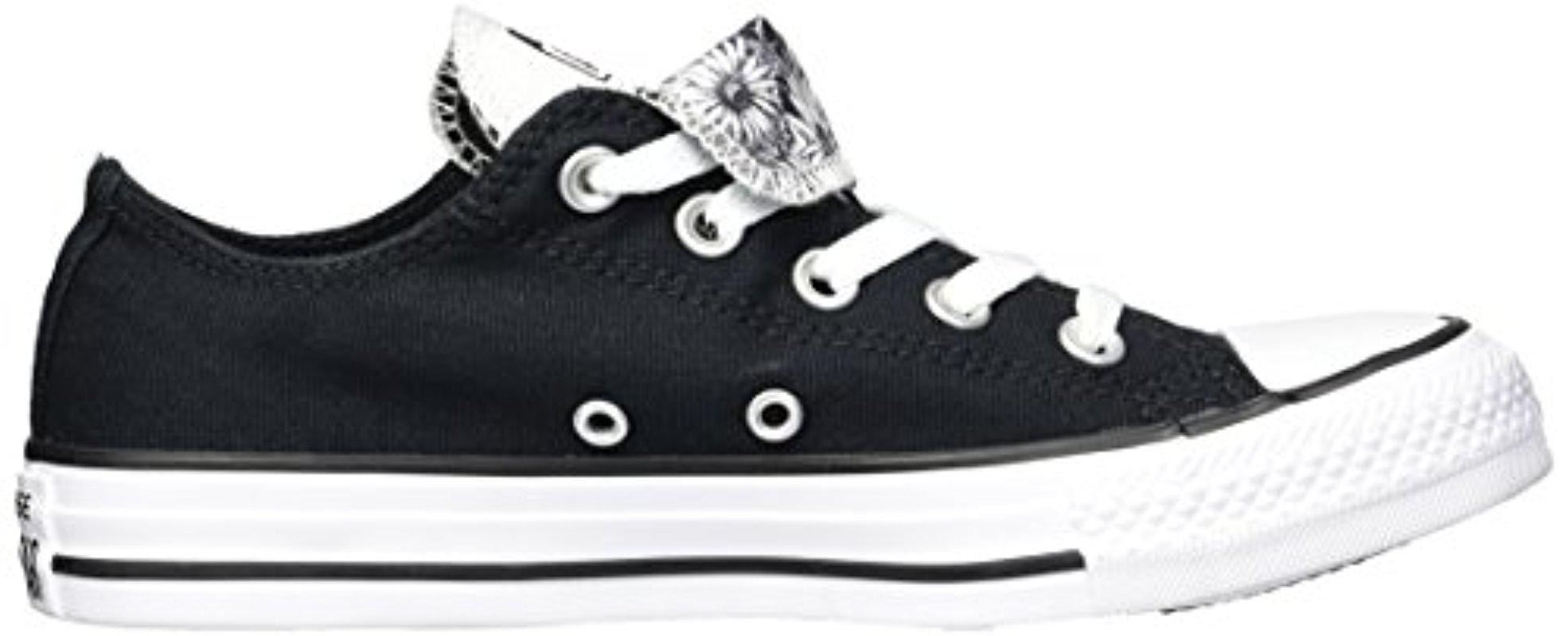 Converse Double Tongue Floral Low Top Sneaker in Black | Lyst