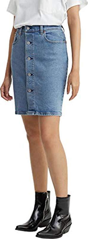 levis button thru mom skirt