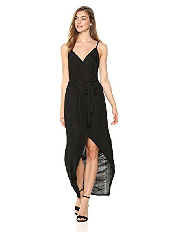 black high low wrap dress
