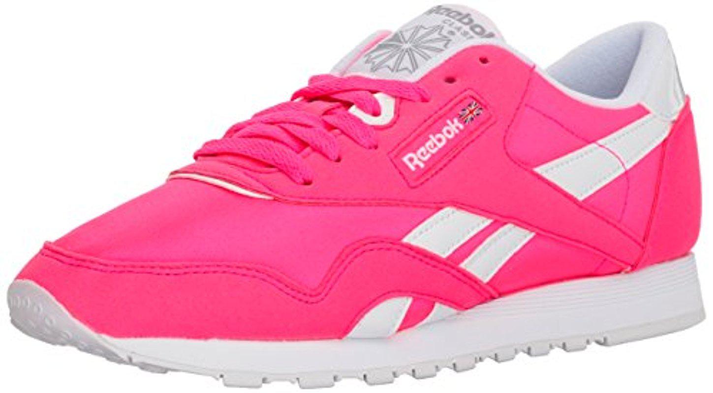 Reebok Classic CL Nylon Jacquard Schuhe Sport Freizeit Sneaker pink white V70782 