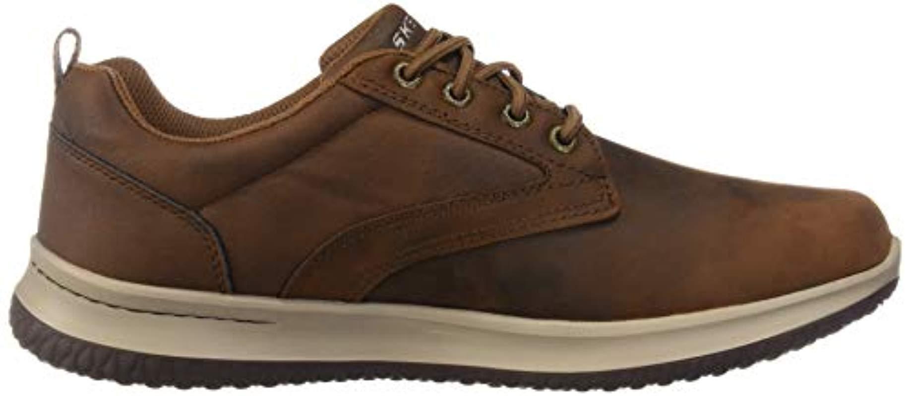 Skechers Leather Delson-antigo Oxford in Chocolate (Black) for Men - Save  54% - Lyst