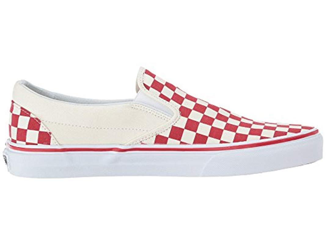 vans checkered shoes red
