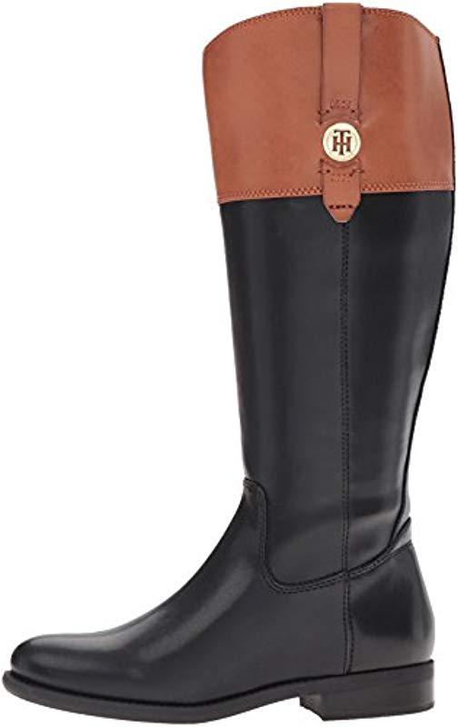 Tommy Hilfiger Shano Equestrian Boot in Black/Tan (Black) - Save 72% - Lyst