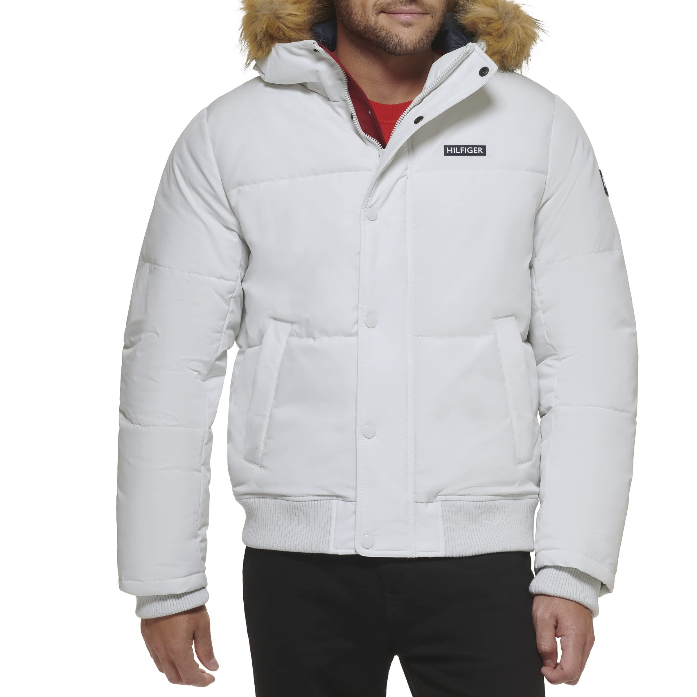 Tommy Hilfiger Arctic Cloth Quilted Snorkel Bomber Jacket in Gray for Men |  Lyst