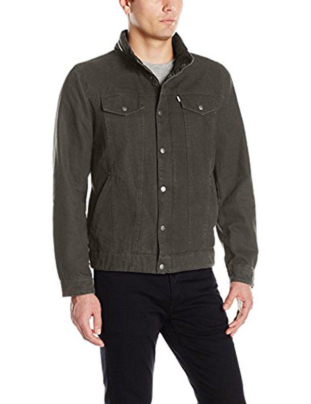 levi's men's cotton canvas commuter trucker